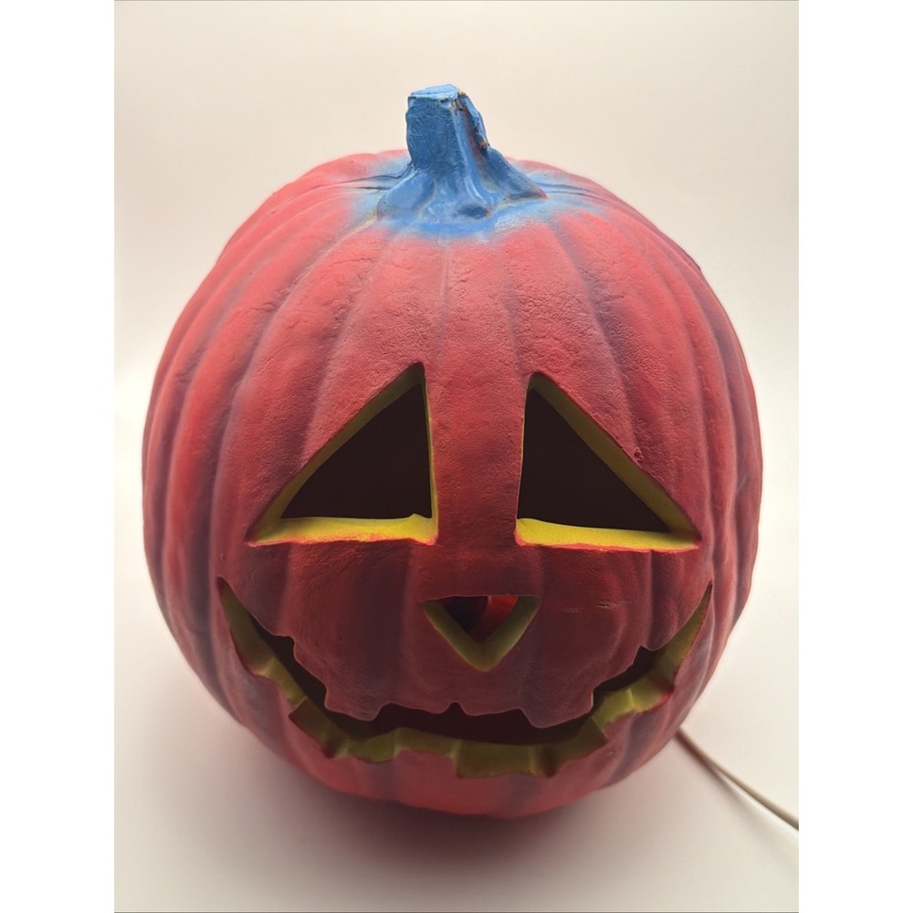 VTG Rare 1995 Trendmasters Pink Jack O Lantern Pumpkin Light Up Foam Blow Mold